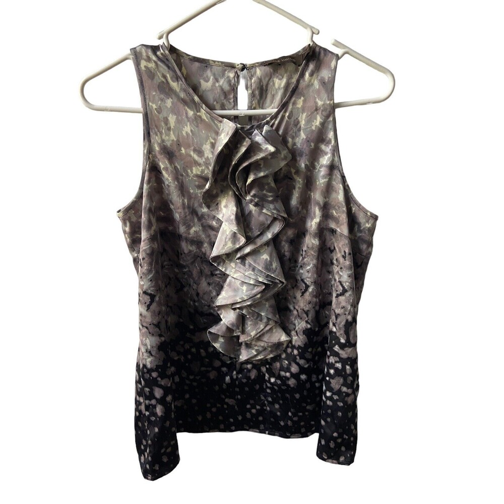 The Limited Tank Top Womens Size XS Print Ruffle Flowy Classic Sleeveless Shell